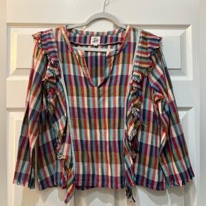 Anthropologie DRA Size Large Plaid Blouse